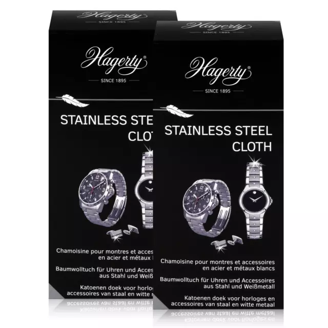 Hagerty Stainless Steel Cloth - Baumwolltuch für Uhren 36x30cm (2er Pack)