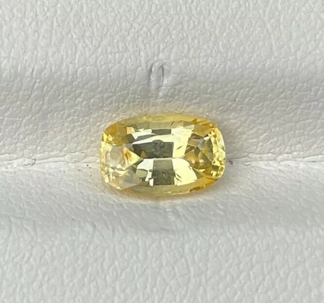 Natural Unheated Yellow Sapphire 1.47 Cts Cushion Cut Sri Lanka Loose Gemstone