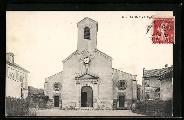 CPA Gagny, l´Eglise 1911