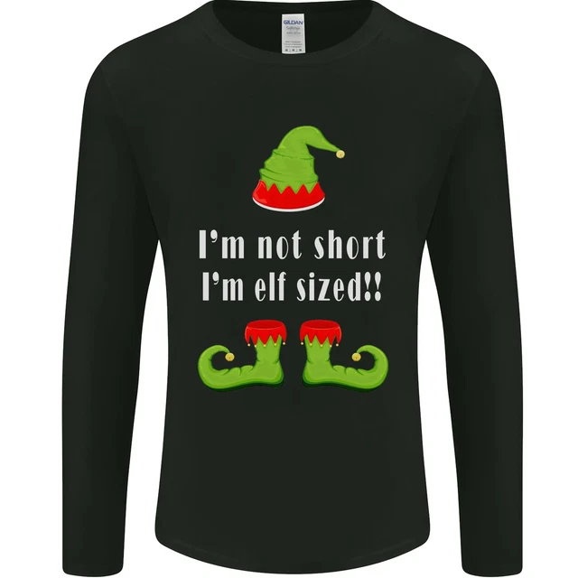 T-shirt da uomo a maniche lunghe Im Not Short Im Elf taglia divertente