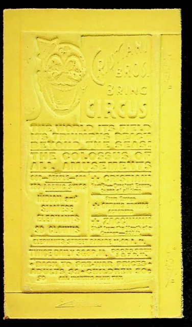 Christiani Bros. 3-Ring Circus Vintage Flong For Printing Newspaper Ads