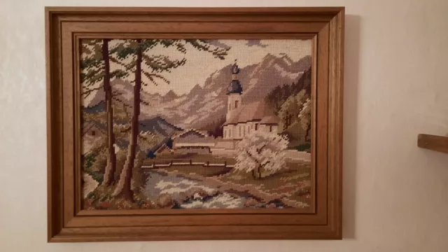 Berglandschaft mit Kirche ca. 39,5 x 29 cm, gerahmt