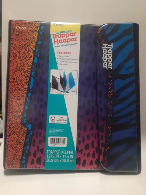 ⭐ Trapper Keeper Animal Print Binder Retro Style Portfolio Folder 2021 Mead (A13