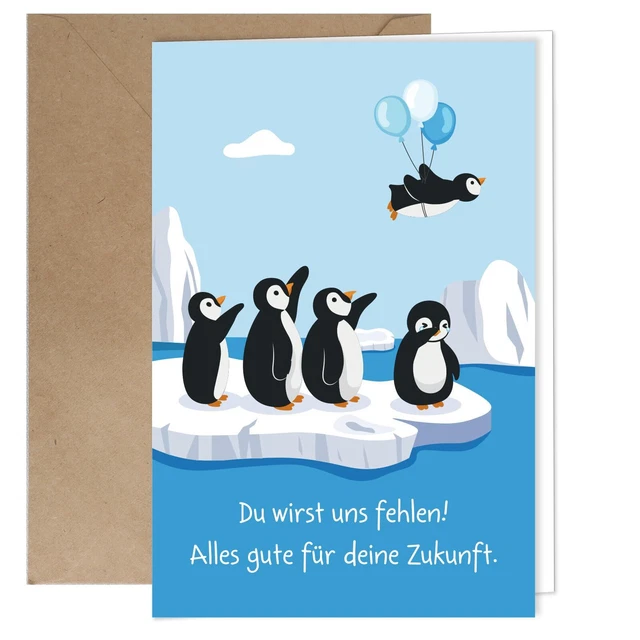 Sprüche Zum Abschied Lustig Kollegen ABSCHIEDSKARTE KOLLEGEN LUSTIG Karte Pinguin zum Abschied Ruhestand