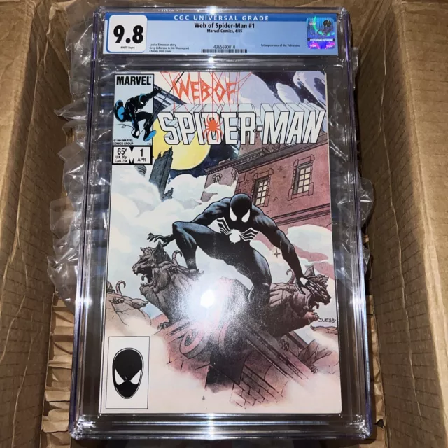 Web Of Spiderman 1 CGC 9.8 Black Suit 1985