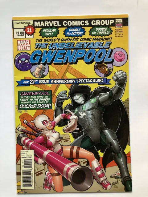 Unbelievable Gwenpool #21 Nakayama 2nd Printing Variant (Marvel, 2018) NM