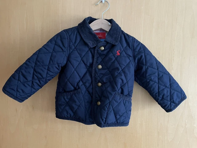 Joules Baby Boy Navy Blue Quilted Coat/jacket. Age 9-12 Months