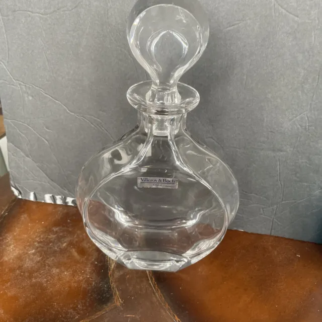 villeroy boch   glass crystal wiskey liquor decanter Bottle New With Tags