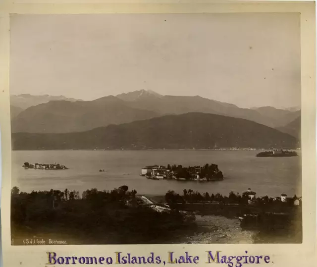 Italie, Isole Borromee, Lago di Maggiore Vintage albumen print, Italy Tirage a