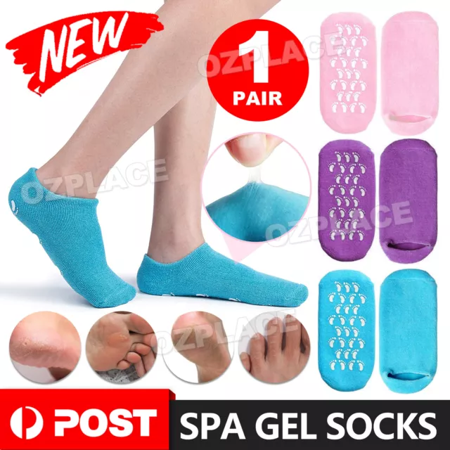 1 Pair Moisturising Spa Gel Socks Cracked Foot Dry Hard Skin Care Protector AUS