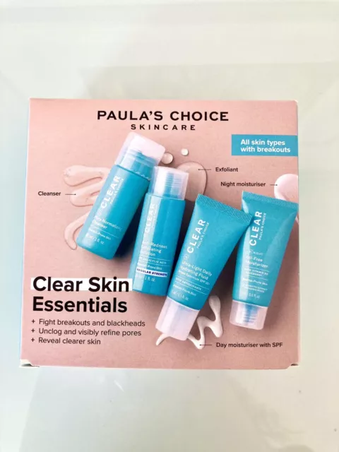 Paula's Choice Clear Skin Essentials Set NP 45€ BHA Peeling Reiniger Creme LSF30