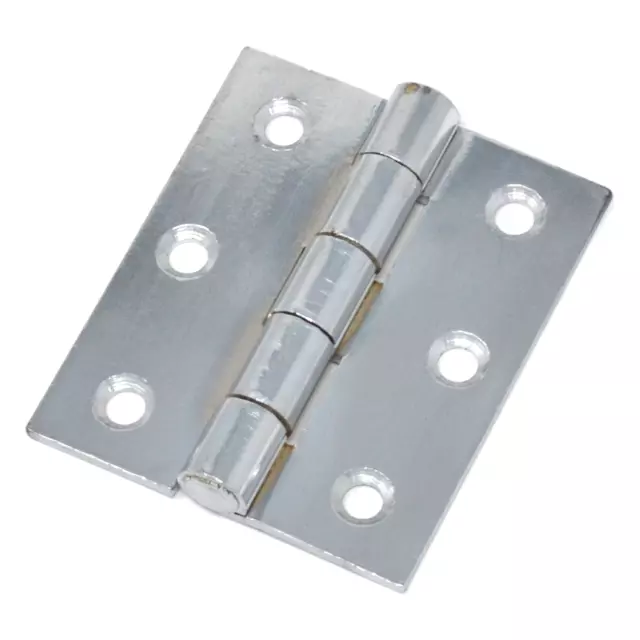10x Pairs, Steel Heavy Duty Butt Hinge, Polished Chrome Plated Finish, 75mm