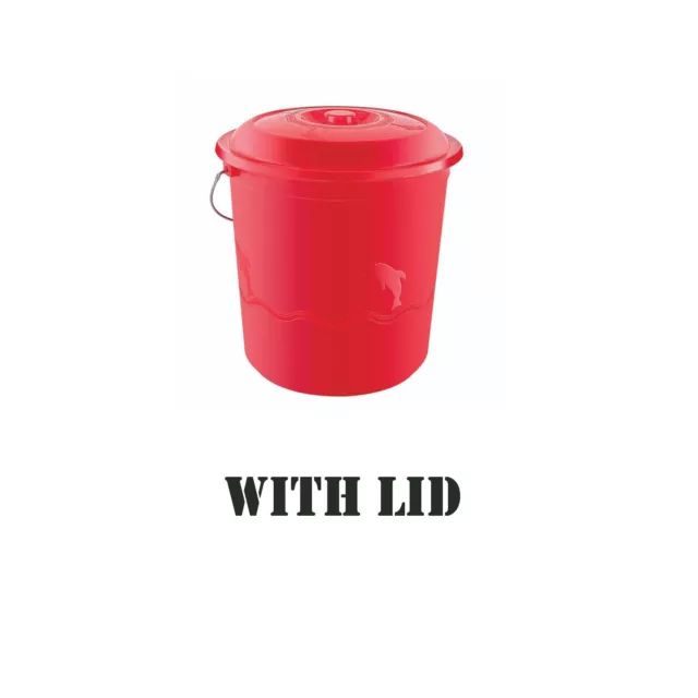 Plastic Bucket with Handle Small Large Storage Tub Bin Container Measures