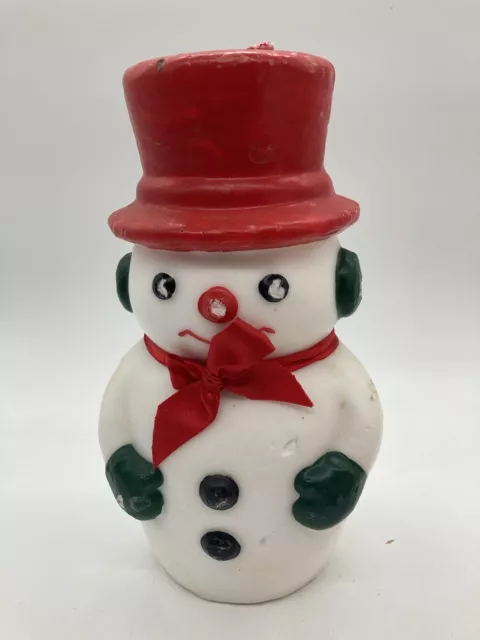 Vintage Christmas Candle Large Snowman