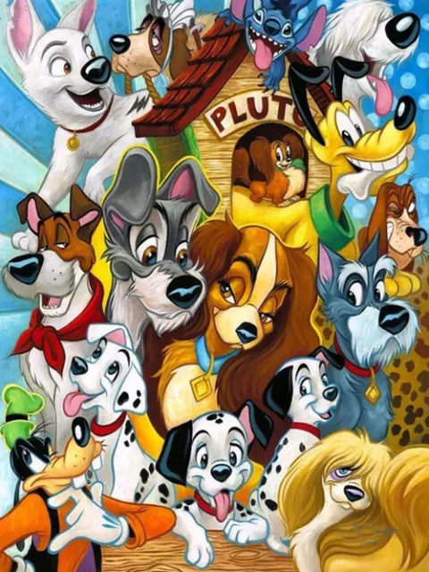 Animal Dogs Disney 5D Full Diamond Painting Kits Art Handmade Gift Decor UK