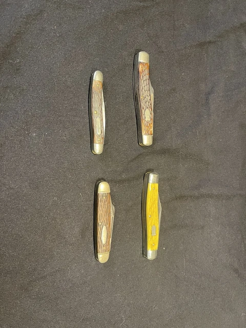 vintage schrade walden pocket knives/ lot of 4
