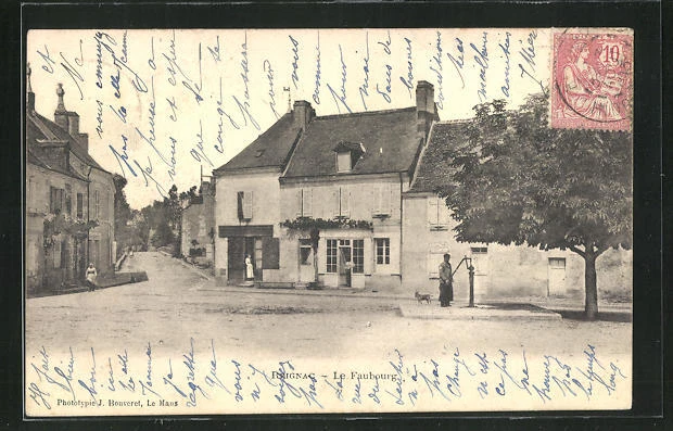 CPA Reignac, Le Faubourg, vue de la rue im Ort 1903