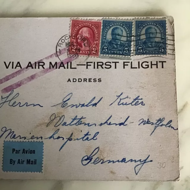 Briefmarken USA Air Mail Karte First Flight 2