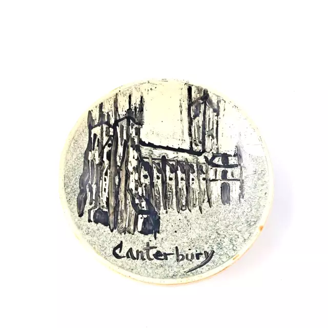 Canterbury Cathedral Depicted On a Canterbury Pottery Trinket Dish- Handpainted