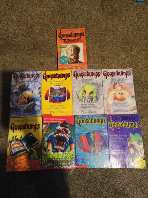 Goosebumps R L Stine Mixed books bundle 9 in total all pictured Very Old Books