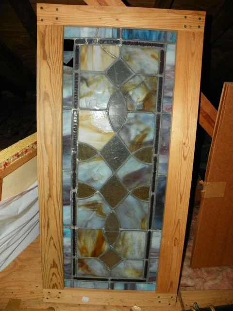 Antique vintage stained glass panel from demolished historic church Charlotte NC
