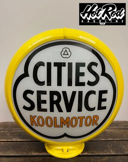 CITIES SERVICE Koolmotor Reproduction 13.5" Gas Pump Globe - (Yellow Body)