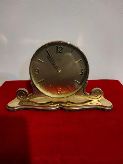 Vintage SEMCA Solid  Brass Desk Alarm Clock Swiss Made 8 DAY 7 Jewels . Rare!