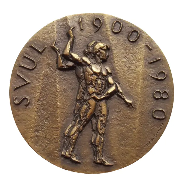 Finland - T. Sakki bronze art medal "SVUL 1900-1980"   70 mm, 243 gr