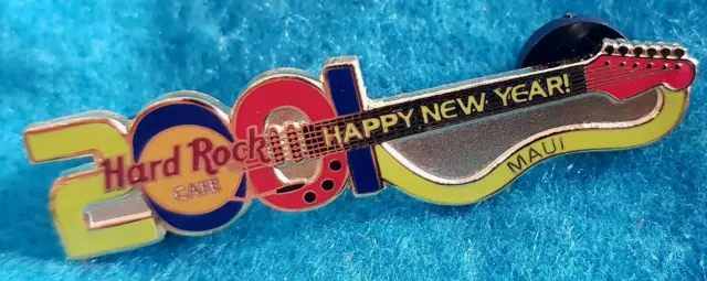MAUI HAWAII 2001 HAPPY NEW YEAR GUITAR NUMBERS Hard Rock Cafe PIN LE
