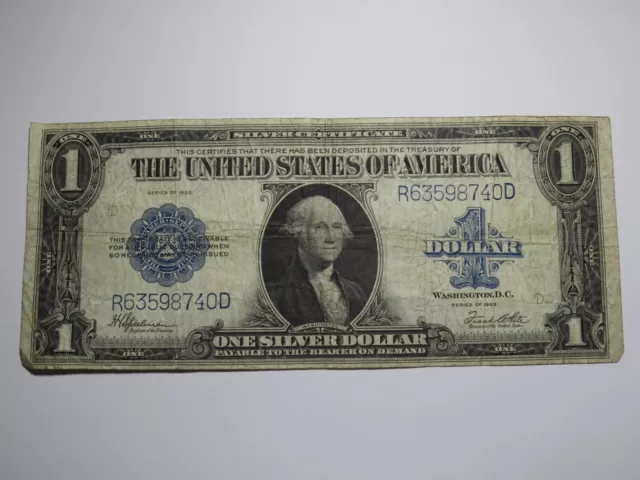 $1 1923 Silver Certificate Large Bank Note Bill Blue Seal One Dollar USA FINE