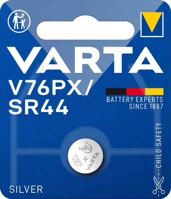 1 x Varta V76PX SR44 Foto Batterie 1,55V 76 PX Knopfzelle RPX675 / RM675 1128MP