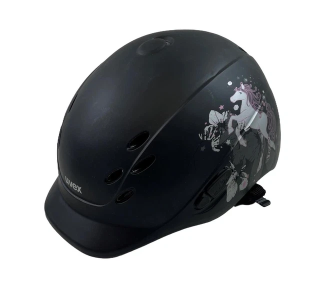 Uvex S4334620804 Onyxx Dekor Reithelm Helm Kinderreithelm Kinder Schwarz 49-54c