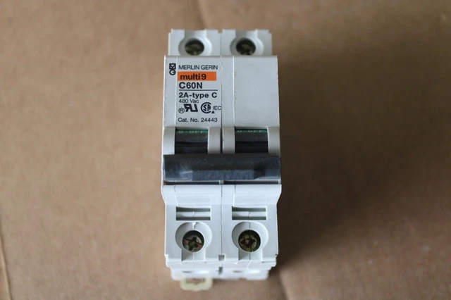 Merlin Gerin, Multi9 C60N, 2 Pole Circuit Breaker, 2 AMP Merlin Gerin, Multi9 C60N, 2 Pole Circuit Breaker, 2 AMP