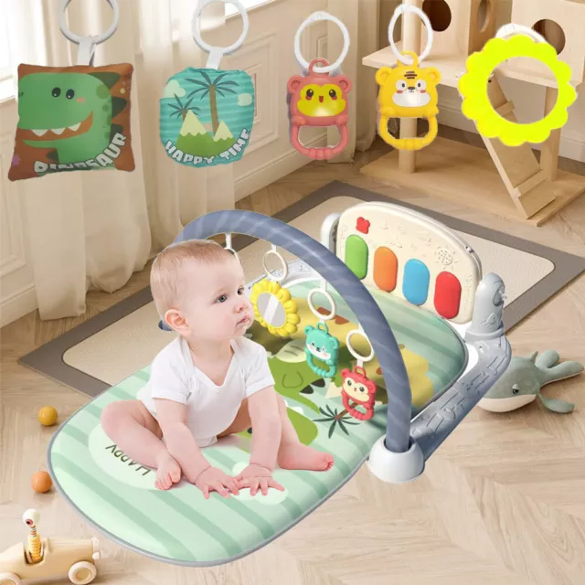 3 in1 Fitness Musical Baby Play Mat Lay Kid Gym Play-mat Fun Piano Boy Girl UK