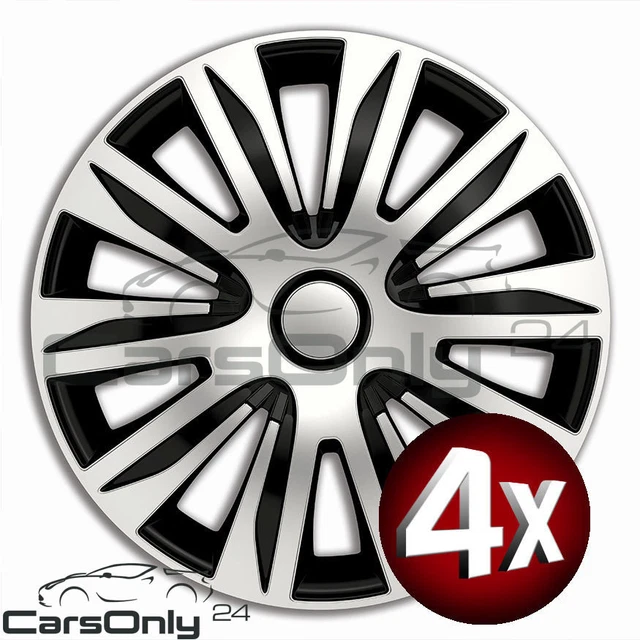 PREISHIT!! 4x RADKAPPEN 16 ZOLL NARDO PRO SCHWARZ/SILBER RADZIERBLENDEN SATZ SET