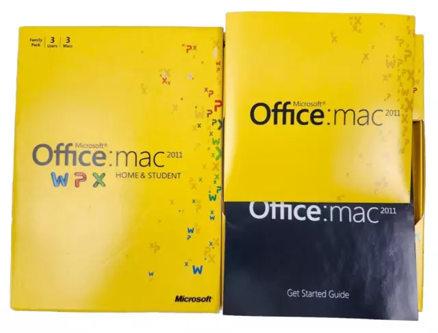 Microsoft Office MAC 2011 Home and Student w/Product Key Family Pack 3 Users