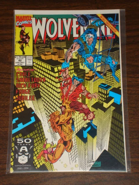 Wolverine #42 Vol1 Marvel Comic X-Men Sabretooth Cable July 1991
