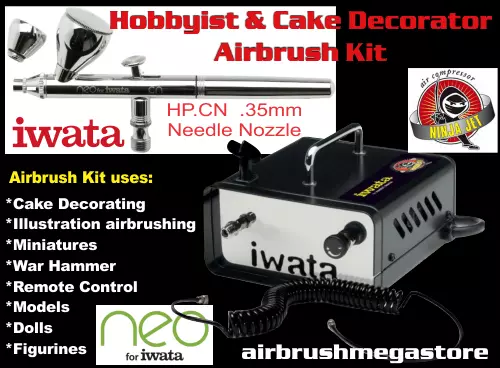 Iwata Hobbyist & Cake Decorator Airbrush Kit: Ninjajet & HP.CN Free Insured Post