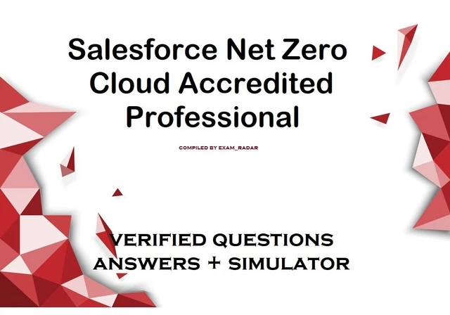 Salesforce Net Zero Cloud Accredited Professional exam dumps QA + simulator