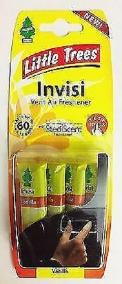 2 x Little Tree Vanilla Invisi 4 pack Car Fragrance, vent clip ons, discreet