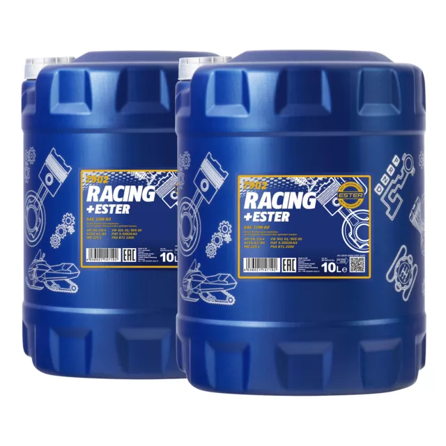 20 (2x10) litres MANNOL Racing + ester 10W-60 API SN/SM/CF