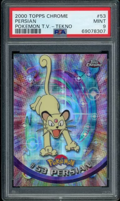 PSA 9 MINT TEKNO Persian #53 (Topps Chrome Series 1) Holo Pokemon Card PSA 9 MINT TEKNO Persian #53 (Topps Chrome Series 1) Holo Pokemon Card