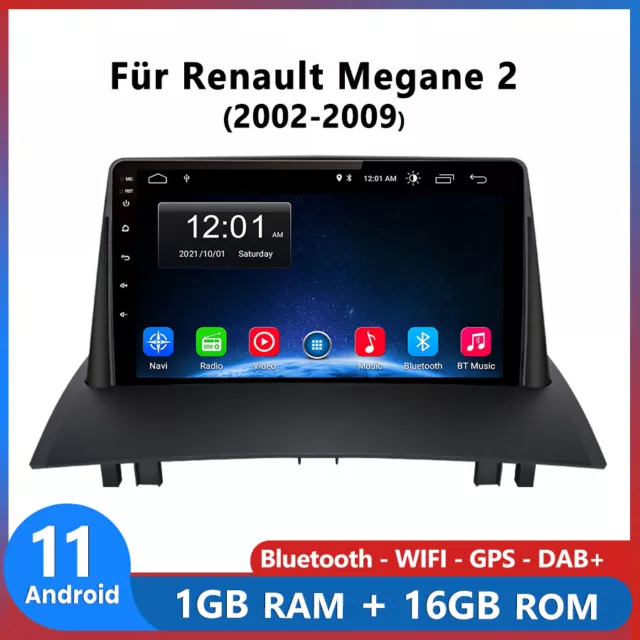 Für Renault Megane II 2 2002-2009 Autoradio GPS Navi WIFI BT USB Android DAB+ 9" 2