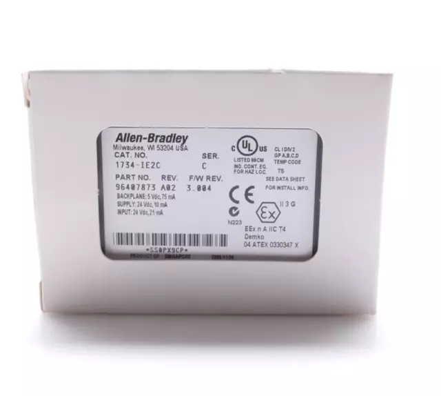 ALLEN BRADLEY 1734-IE2C Input Module Ser.:C Rev.:A02 F/W Rev.:3.004