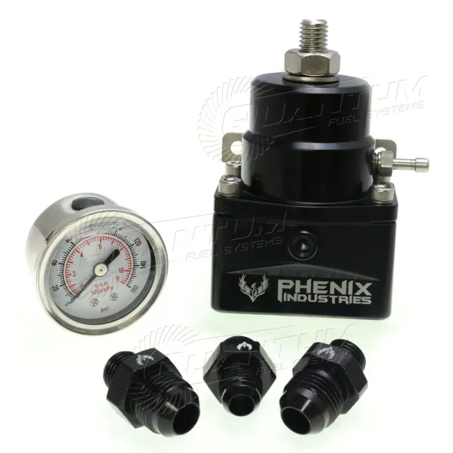 Phenix F70206-3 Adjustable Carb Fuel Pressure Regulator w/ Gauge + 6AN Fitting