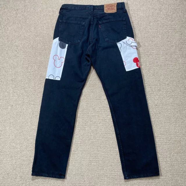 JEANS LEVIS 501 da uomo 34 x 32 neri Topolino Disney falegname rielaborato personalizzato EUR 41 89 PicClick IT