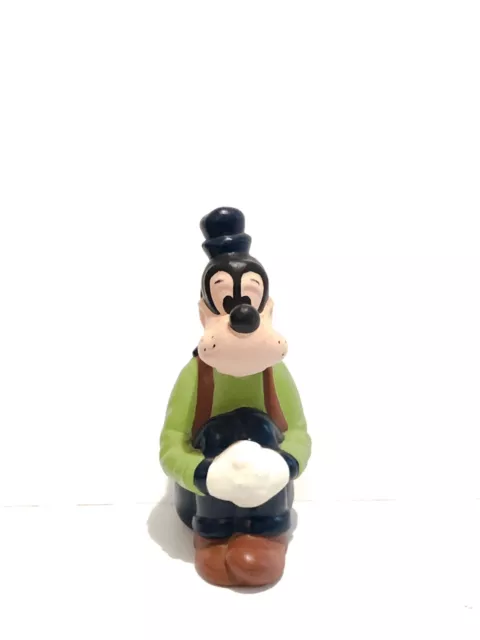 Vintage Walt Disney 70s Goofy Ceramic 9.5" Hand Painted Figure Ivory Green Brown