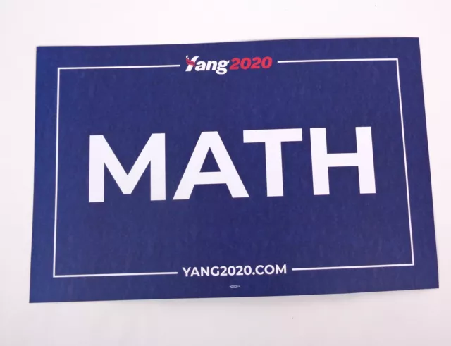 Andrew Yang Gang For President 2020 Official Campaign Rally Sign Poster MATH