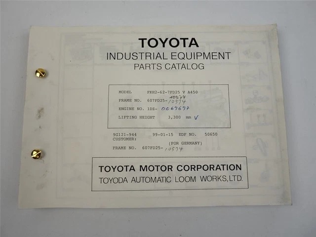 Toyota FKH2-62-7FD25V carrello elevatore catalogo parti elenco ricambi