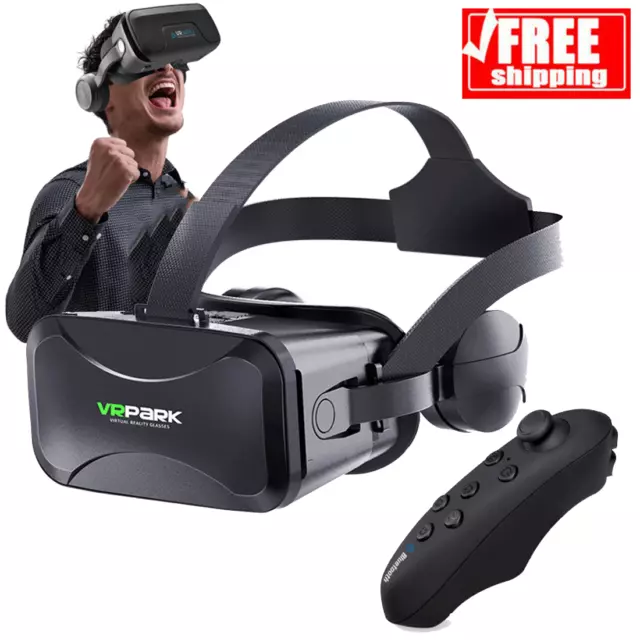 Virtual Video Glasses 3D Reality VR Headset With Remote for Android IOS iPhone